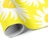 Cute yellow white daisy floral spring chic cadeaupapier (Rol Hoek)