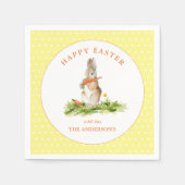Cute Yellow & White Easter Bunny Servet (Voorkant)