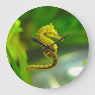 Cute Yellow Zee Horse Ocean Life Clock Grote Klok