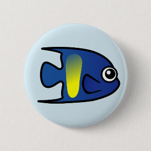 Cute Yellowbar Angelfish Ronde Button 5,7 Cm