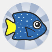 Cute Yellowtail Damselfish Ronde Sticker (Voorkant)