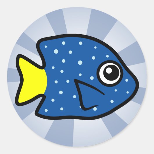 Cute Yellowtail Damselfish Ronde Sticker (Voorkant)