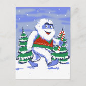 Cute yeti christmas in forest briefkaart (Voorkant)