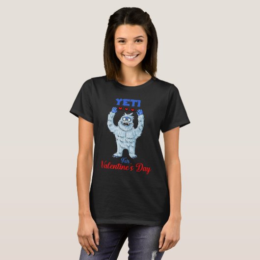 Cute Yeti For Valentine's Day T-shirt (Voorkant volledig)