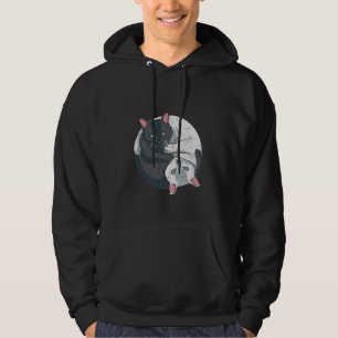 Cute Yin Yang Cat Black White Spiritueel Kitten Hoodie