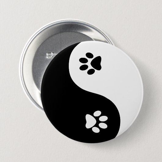 Cute Yin Yang Paws Button (Voorkant /achterkant)