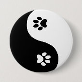 Cute Yin Yang Paws Button (Voorkant)