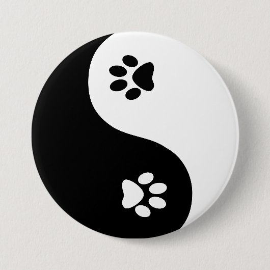 Cute Yin Yang Paws Button (Voorkant)