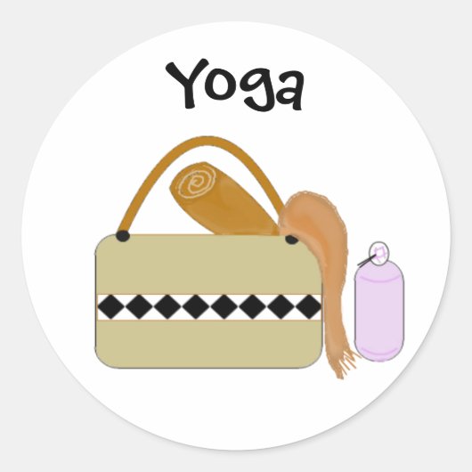 Cute Yoga Gear Ronde Sticker (Voorkant)