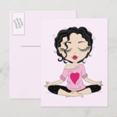 Cute Yoga Girl | Briefkaart met zwarte haarhaar (Voorkant / Achterkant)
