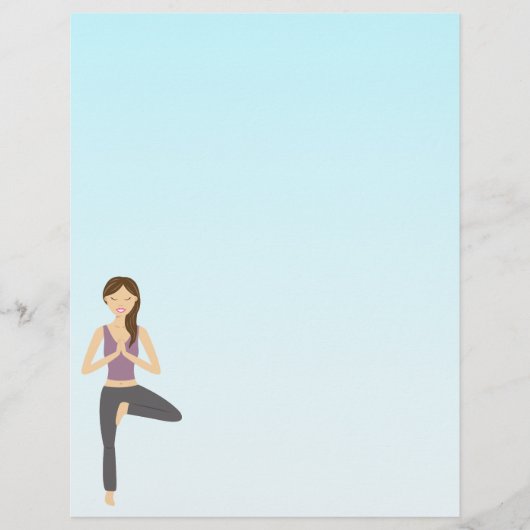 Cute Yoga Girl doet de illustratie van de boompjes (Voorkant)