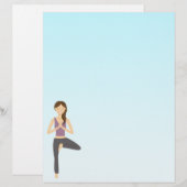 Cute Yoga Girl doet de illustratie van de boompjes (Voorkant / Achterkant)