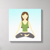 Cute Yoga Girl in de illustratie Lotus Pose Canvas Afdruk (Voorkant)