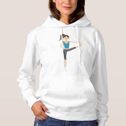 Cute Yoga Girl in Extended Hand to Toe Pose Hoodie (Voorkant)