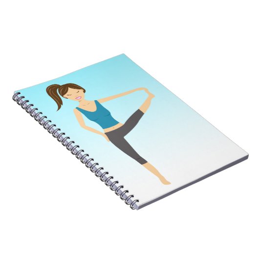 Cute Yoga Girl in Extended Hand to Toe Pose Notitieboek (Rechterzijde)