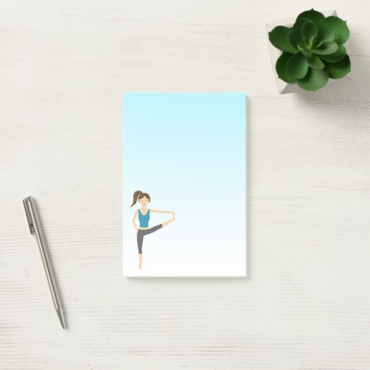 Cute Yoga Girl in Extended Hand to Toe Pose Post-it® Notes (Kantoor)