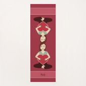 Cute Yoga Girl met Red hart Monogram Yogamat (Voorkant)