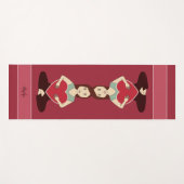 Cute Yoga Girl met Red hart Monogram Yogamat (Voorkant (horizontaal))