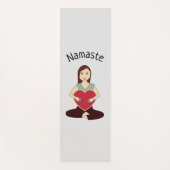 Cute Yoga Girl met rood hart Namaste Yogamat (Voorkant)