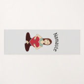 Cute Yoga Girl met rood hart Namaste Yogamat (Voorkant (horizontaal))
