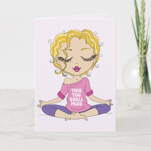 Cute Yoga Girl ook dit zal een groet overdragen Kaart (Voorkant)