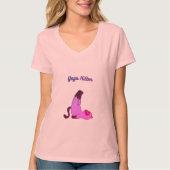 Cute Yoga Kitten Pose T-Shirt (Voorkant)