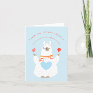 Cute Yoga Llama Baby shower Bedankkaart