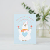 Cute Yoga Llama Baby shower Dank u wel Briefkaart (Staand voorkant)
