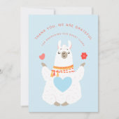 Cute Yoga Llama Baby shower Hartelijk dank Bedankkaart (Voorkant)