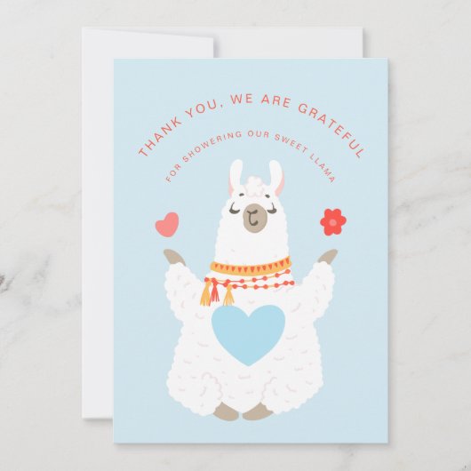 Cute Yoga Llama Baby shower Hartelijk dank Bedankkaart (Voorkant)