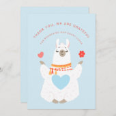 Cute Yoga Llama Baby shower Hartelijk dank Bedankkaart (Voorkant / Achterkant)