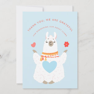 Cute Yoga Llama Baby shower Hartelijk dank Bedankkaart