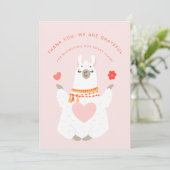 Cute Yoga Llama Baby shower Hartelijk dank Bedankkaart (Staand voorkant)