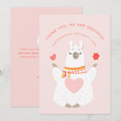 Cute Yoga Llama Baby shower Hartelijk dank Bedankkaart (Voorkant / Achterkant)