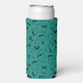 cute yoga pet dog pattern turquoise background seltzer blikjeskoeler (Seltzer Voorkant)