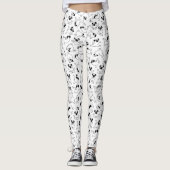 cute yoga pet dog pattern white background leggings (Voorkant)