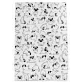 cute yoga pet dog pattern white background medium cadeauzakje (Achterkant)