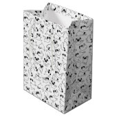 cute yoga pet dog pattern white background medium cadeauzakje (Achterkant Gekanteld)