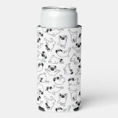 cute yoga pet dog pattern white background seltzer blikjeskoeler (Seltzer Voorkant)