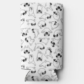 cute yoga pet dog pattern white background seltzer blikjeskoeler (Achterkant)