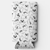 cute yoga pet dog pattern white background seltzer blikjeskoeler (Voorkant)