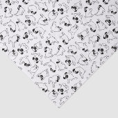 cute yoga pet dog pattern white background tissuepapier (Detail)
