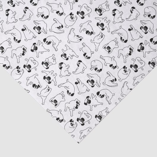 cute yoga pet dog pattern white background tissuepapier (Detail)
