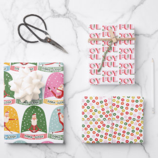 Cute Yoga Santa NamaSleigh Joyful Berries Inpakpapier Vel