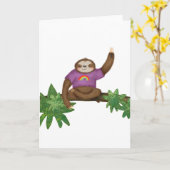 Cute yoga sloth blanco kaart (Gele Bloem)