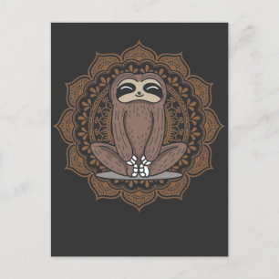 Cute Yoga Sloth Buddhism meditatie oefening Briefkaart