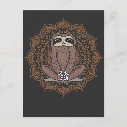 Cute Yoga Sloth Buddhism meditatie oefening Briefkaart (Voorkant)
