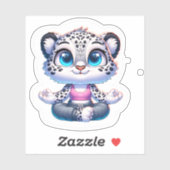 Cute Yoga Sport Anime Snow Leopard Stickers (Vel)