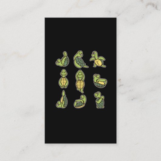 Cute Yoga Turtle Zee Dierenvriend Visitekaartje (Voorkant)