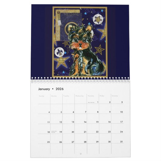Cute Yorkie Calendar Kalender (Jan 2026)